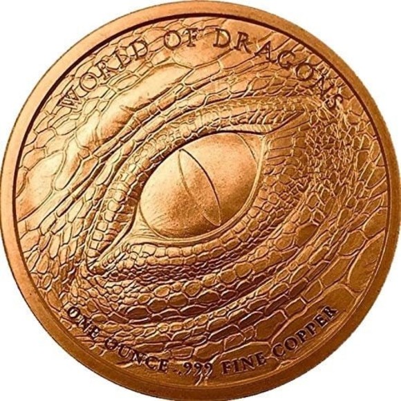 The  Egytian Dragon 1 oz Copper Round, World of Dragons Series - Picture 2 of 2